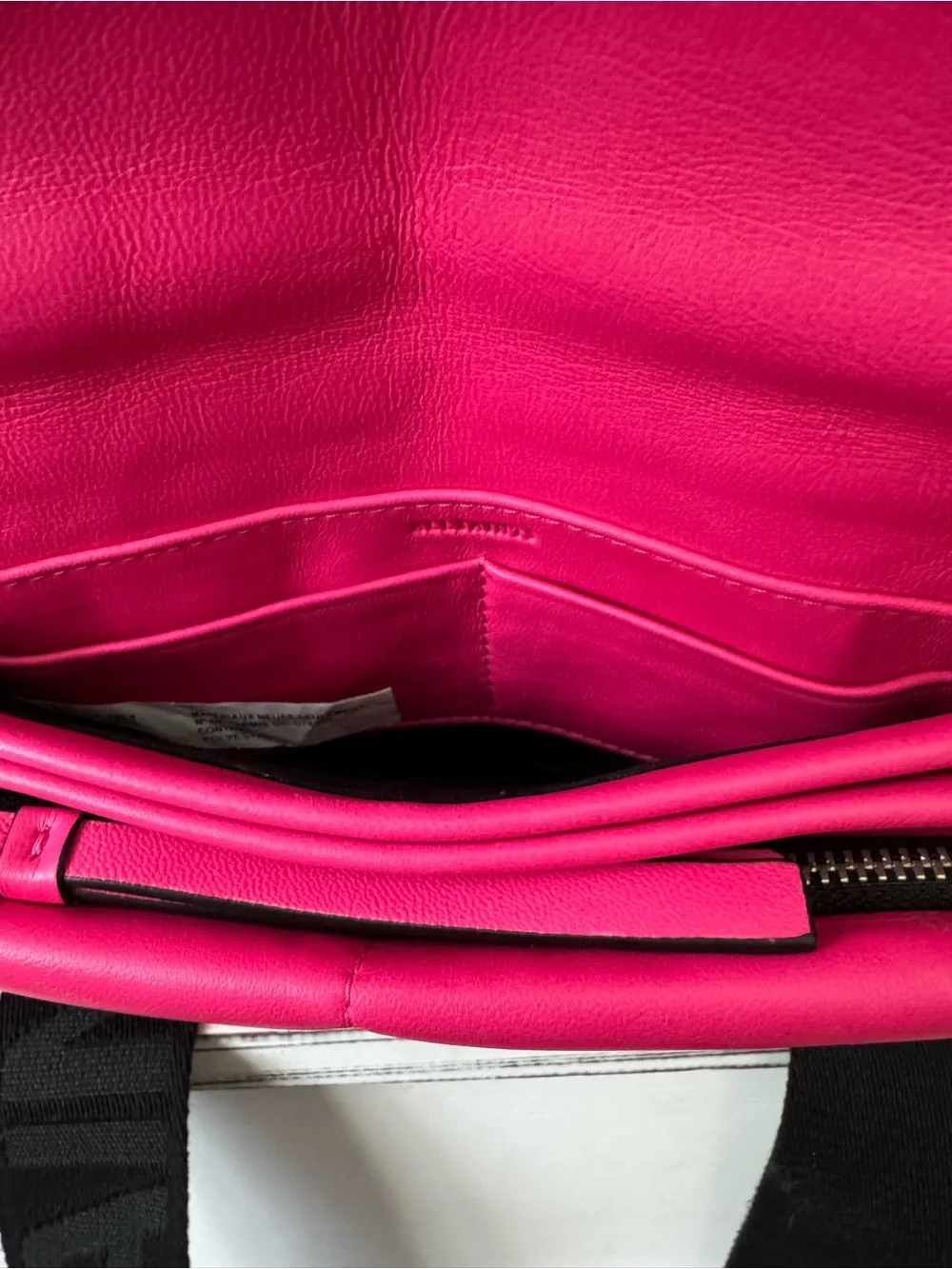 All Saints Ezra Quilted Crossbody Bag Purse Pink Black Logo‎